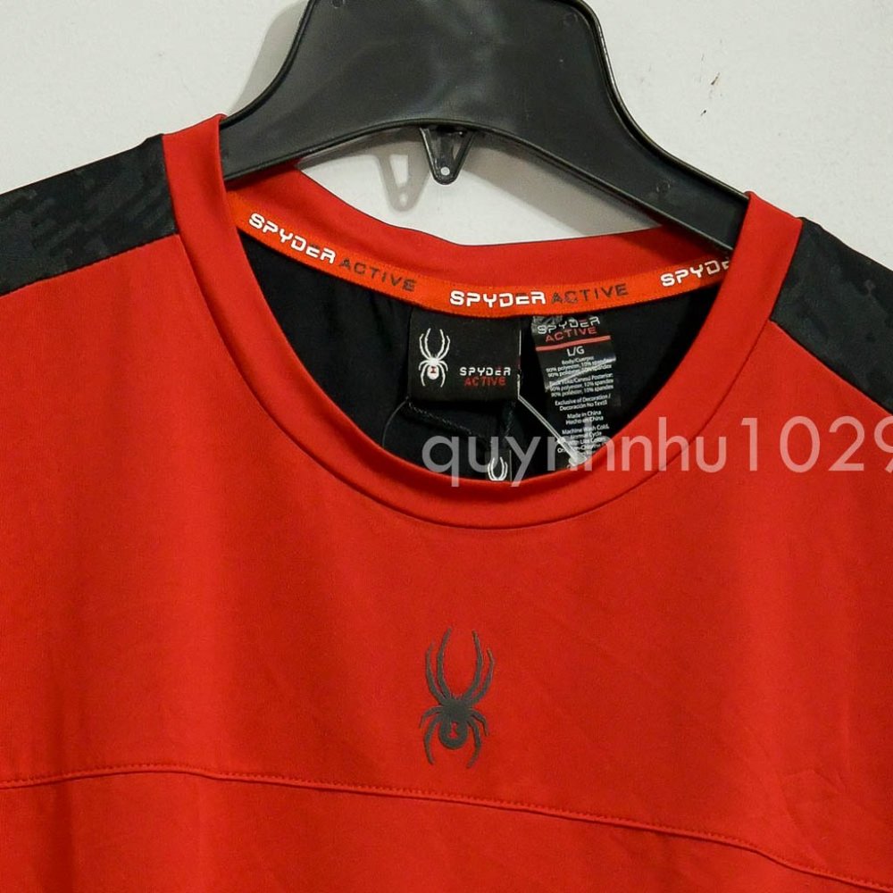 Brand new Spyder active men tee shorts sleeve RED - Picture 5 of 7